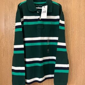 Tommy Hilfiger Kids Green Striped Polo Shirt